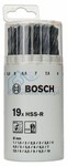 Набор сверл HSS-R, 1-10мм, 19 шт, кр.пласт.стакан, по мет. Bosch
